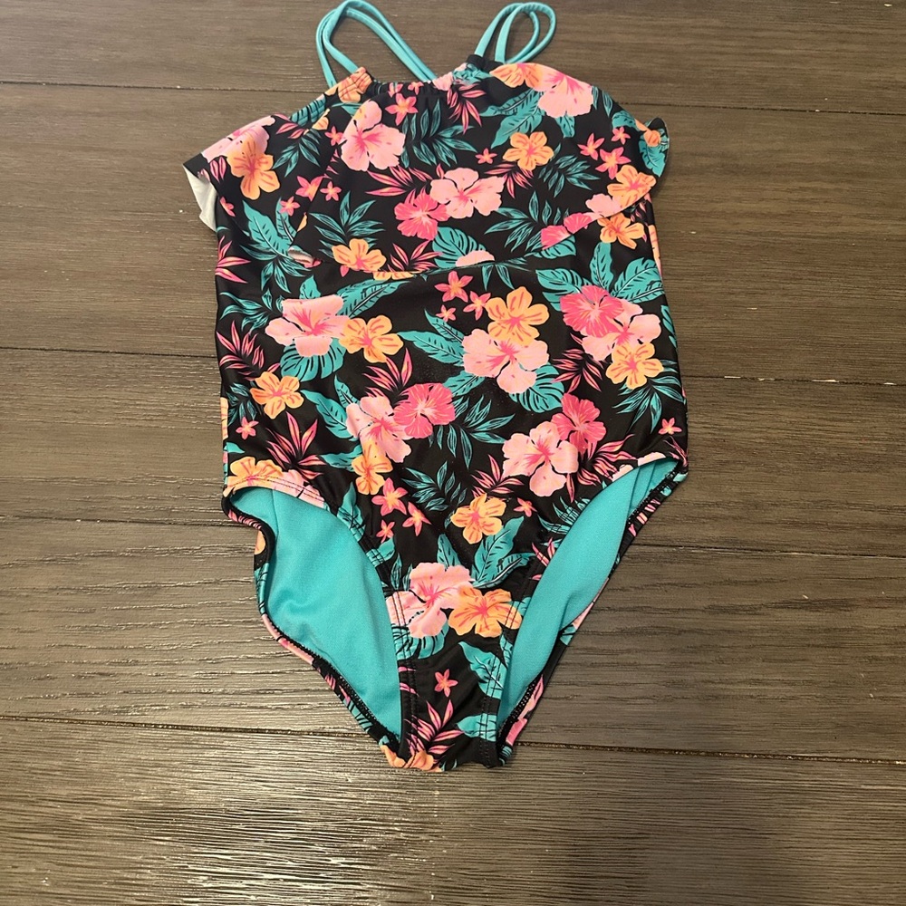 Girls 7/8 Floral One piece Wonder Nation Swimwear